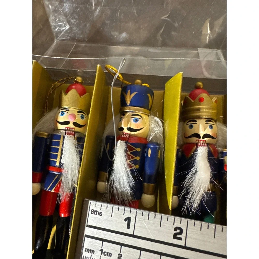 Lucerne North America Wooden Nutcracker Ornaments Set of 6 Christmas Decor 5in